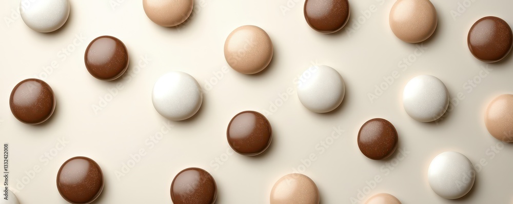 Delightful macarons display on cream background dessert photography minimalist style aesthetic viewpoint Delightful macarons display on cream background dessert photography minimalist style aesthetic viewpoint