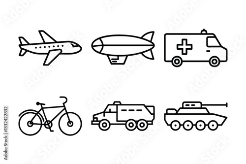transportation icons set