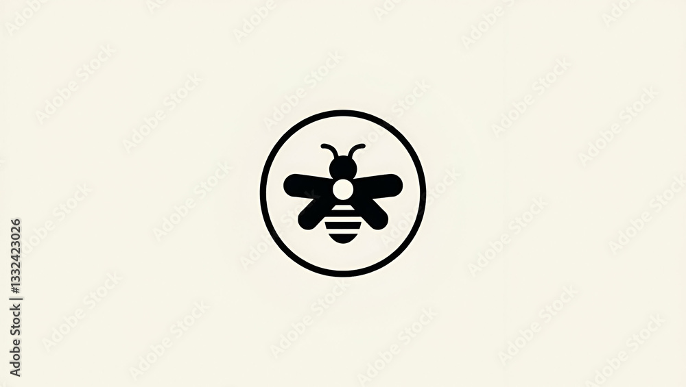 Minimalistic black and white bee icon enclosed in a circle representing simplicity and nature in graphic design concept as Minimalistic black and white bee icon enclosed in a circle representing simpl Minimalistic black and white bee icon enclosed in a circle representing simplicity and nature in graphic design concept as Minimalistic black and white bee icon enclosed in a circle representing simpl