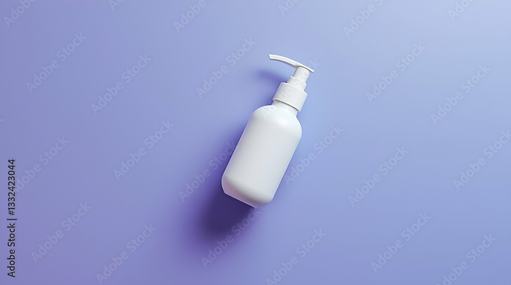 Elegant Flat Pump Bottle for Cream or Perfume: A Luxurious Presentation on a Gradient Purple Blue Background - Perfect for Your Beauty and Fragrance Needs in a Chic Vector Design Elegant Flat Pump Bottle for Cream or Perfume: A Luxurious Presentation on a Gradient Purple Blue Background - Perfect for Your Beauty and Fragrance Needs in a Chic Vector Design