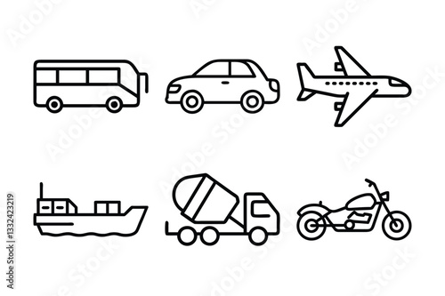 set of transport icons