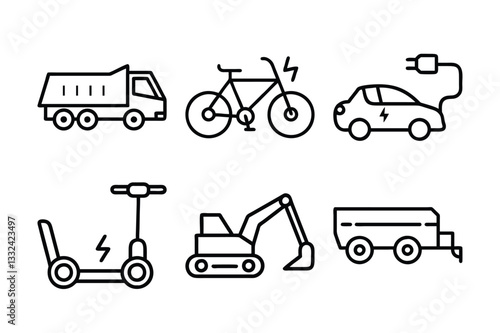 transportation icons set