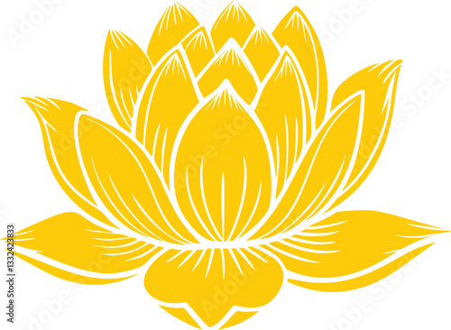 golden lotus vector icon