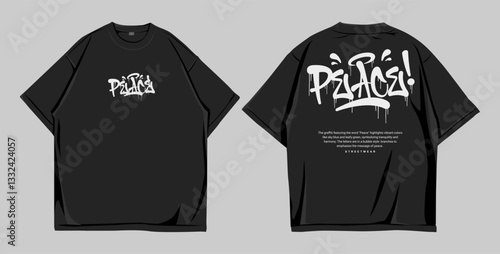 Design t shirt oversize peace