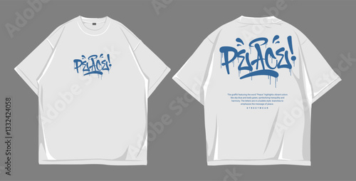 Design t shirt oversize peace