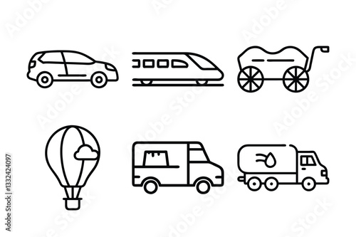 set of transport icons