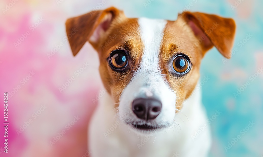 A charming dog looking directly at the camera with kind eyes A charming dog looking directly at the camera with kind eyes