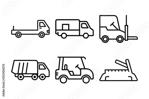 truck icons set