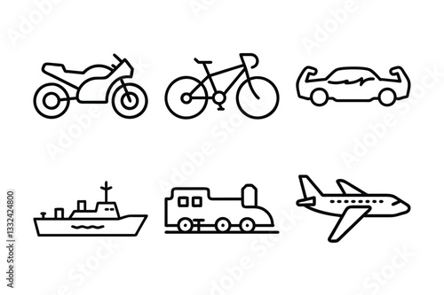 travel icons set