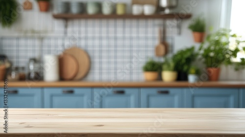 Blurred Kitchen Background Tabletop
