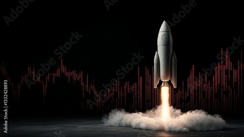 Rocket financial rise space concept graph illustrating growth dynamics in an innovative environment photo