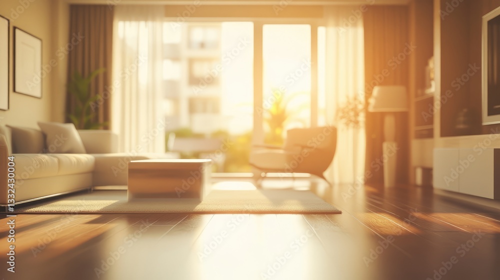 Fototapeta premium Contemporary living space with blurred filter edit.