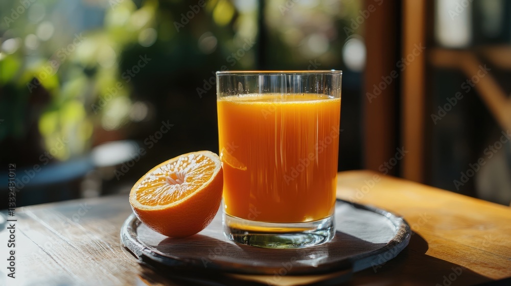 Freshly squeezed orange juice for morning meal Freshly squeezed orange juice for morning meal