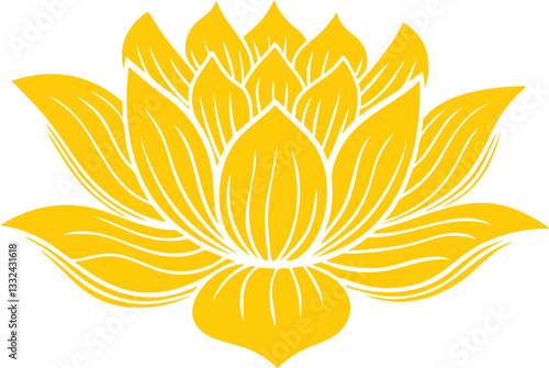 vector illustration of yellow lotus flower