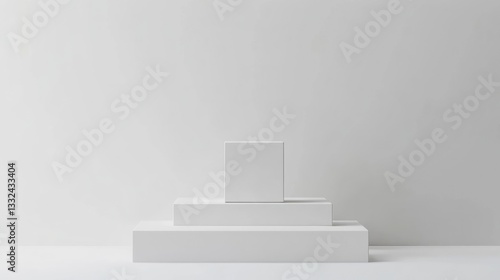 Product displayed on empty stage with minimal box and white background.
