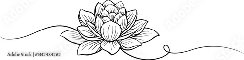 vector illustration of a lotus flower. vesak day design element