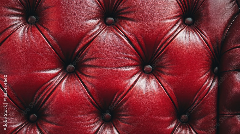 Fototapeta premium Texture of a red leather sofa.