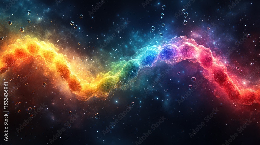 Fototapeta premium Abstract cosmic rainbow nebula