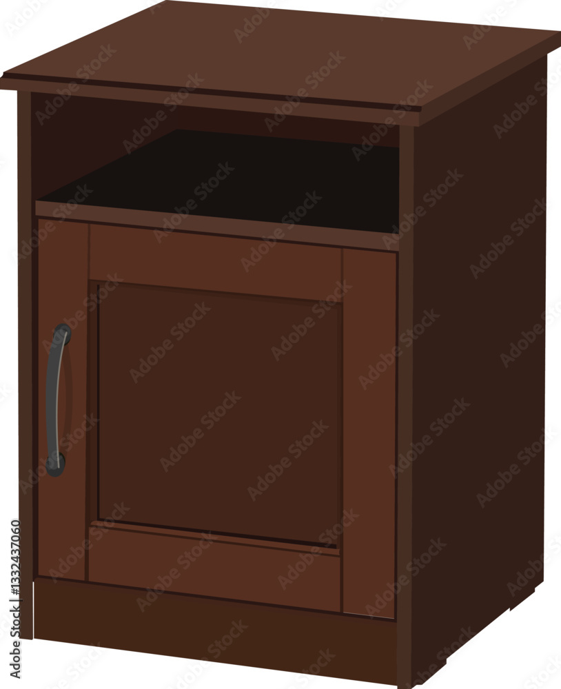 Modern bedside drawer with clean lines and minimal design, perfect for organizing essentials in a stylish bedroom setting. Ideal for interior design, furniture, and home decor concepts.