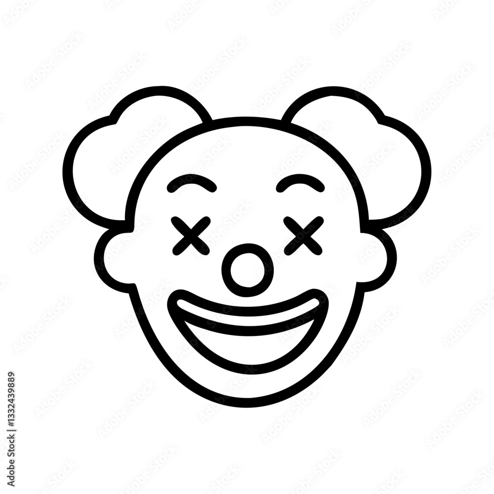 Simple black vector icon of a clown face Simple black vector icon of a clown face