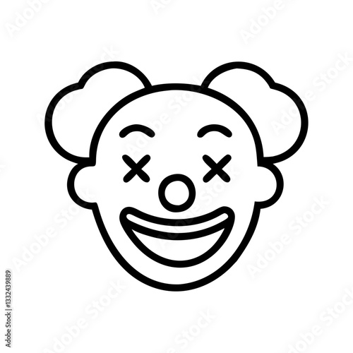 Simple black vector icon of a clown face