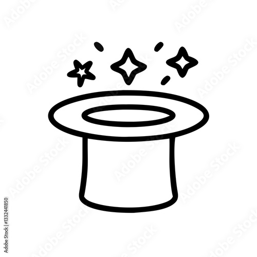 Simple black vector icon of a magic hat
