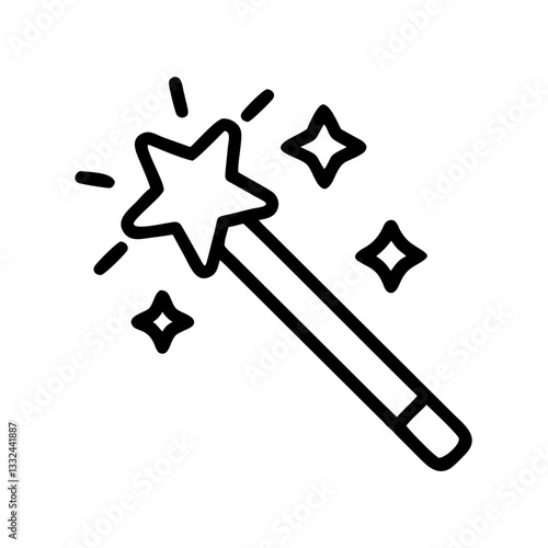 Simple black vector icon of a magic wand