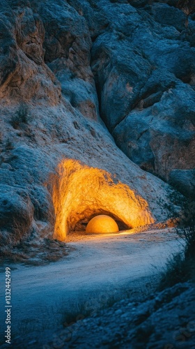 Wallpaper Mural Cave illuminated warm light at dusk Torontodigital.ca
