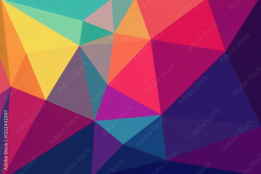 Abstract geometric triangle pattern, vibrant colors, polygon, minimal Abstract geometric triangle pattern, vibrant colors, polygon, minimal