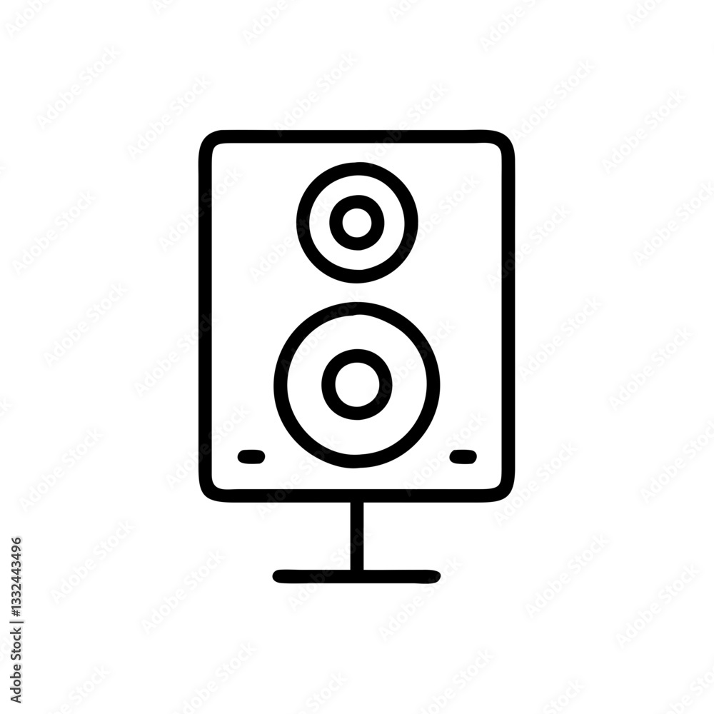 Simple black vector icon of a studio monitor Simple black vector icon of a studio monitor