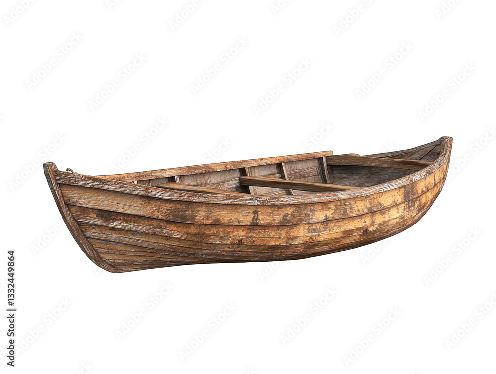 Isolated Weathered Wooden Rowboat Isolated Weathered Wooden Rowboat