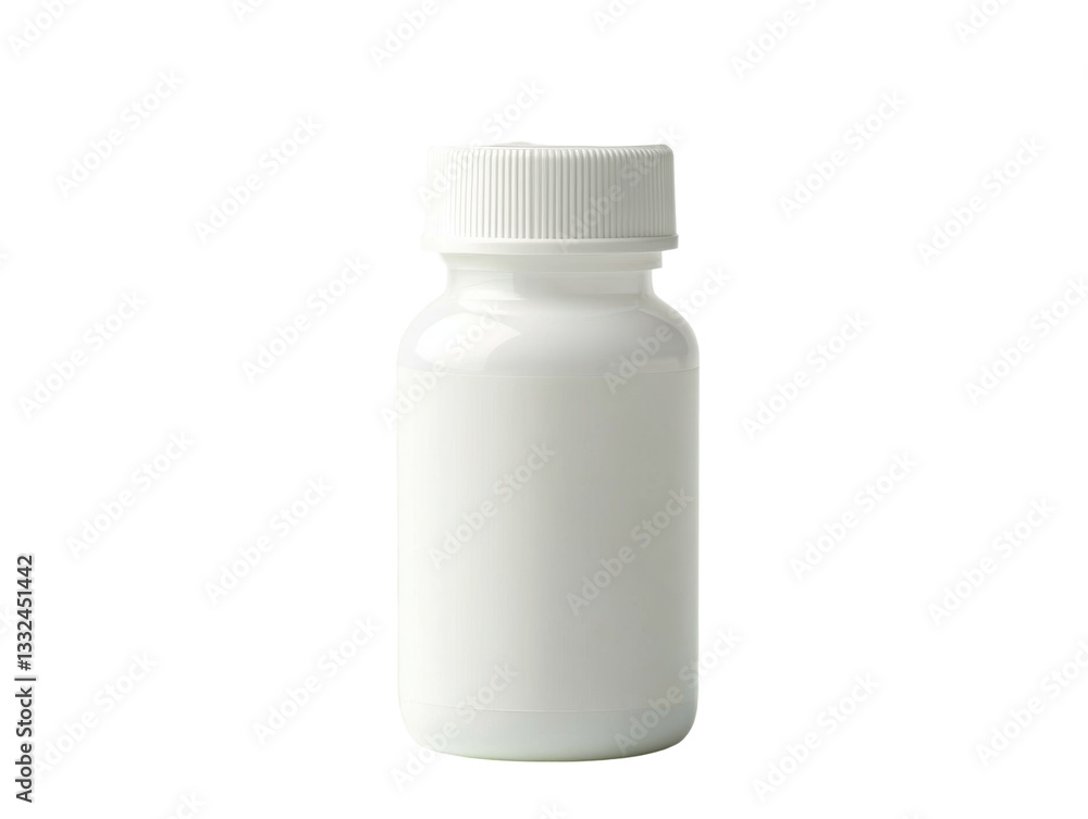 Isolated Plain White Pill Bottle with Smooth Surface Isolated Plain White Pill Bottle with Smooth Surface
