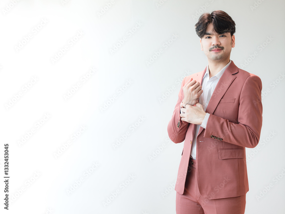 Young Asian businessman,asian business people man good looking in studio. portrait businessman in grey suit confident friendly face isolated on white background. Young Asian businessman,asian business people man good looking in studio. portrait businessman in grey suit confident friendly face isolated on white background.
