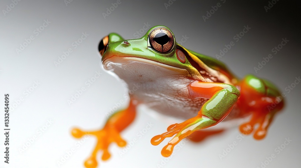 Obraz premium Close-up of a vibrant tropical frog.