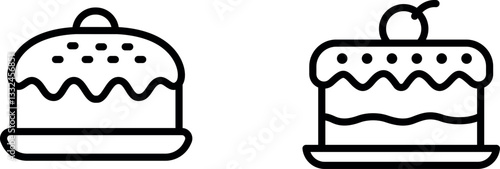 "Decadent Chocolate Cake Icon – Rich and Moist Dessert Symbol in Vector Style"