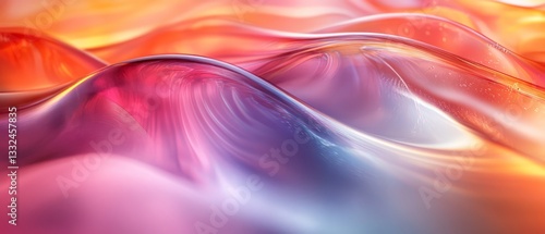 A colorful wave with a pink and orange background. The wave is made up of different colors and he is very dynamic
