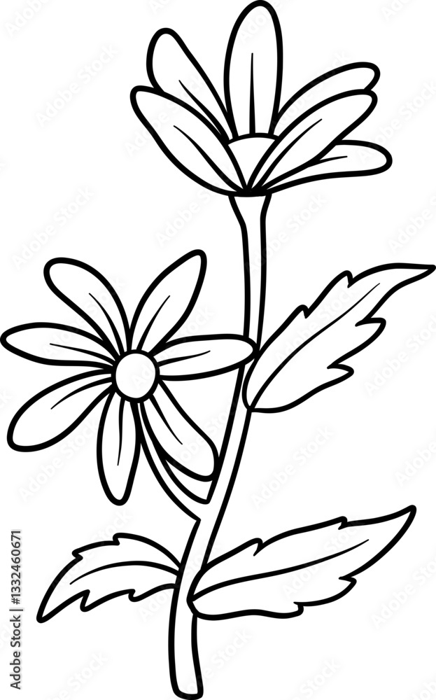 Obraz premium Minimalist Simple Cute Flower Outline