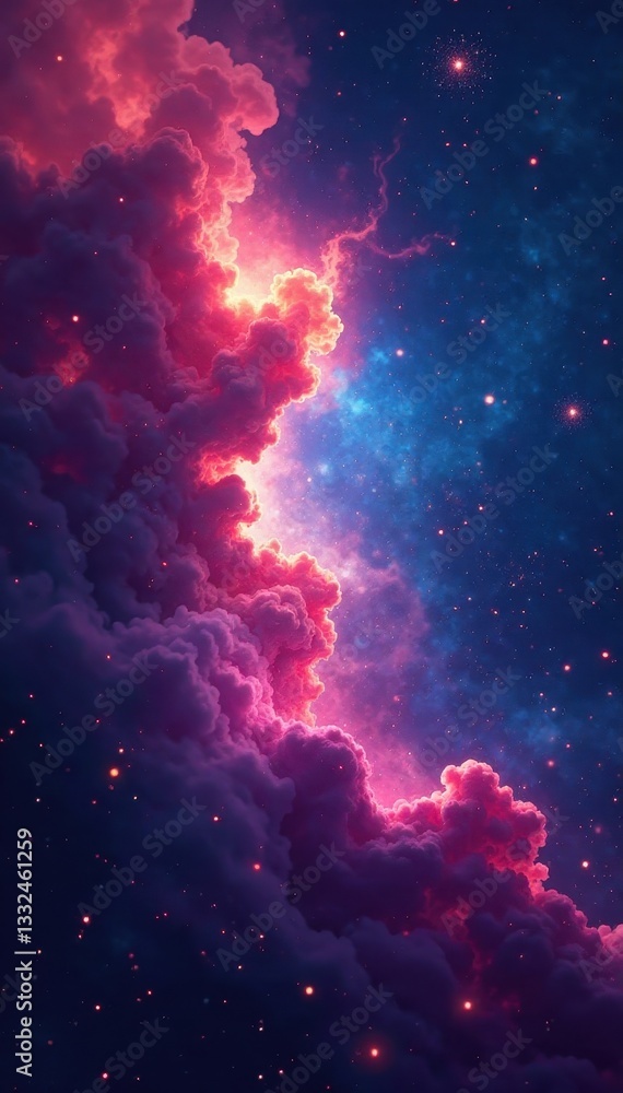 custom made wallpaper toronto digitalSwirling nebulae, vibrant hues blend, cosmic dust motes drift , Abstract, kaleidoscope