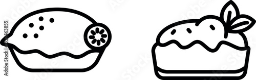 "Zesty Lemon Cake Icon – Refreshing Citrus Dessert Symbol in Vector Style"