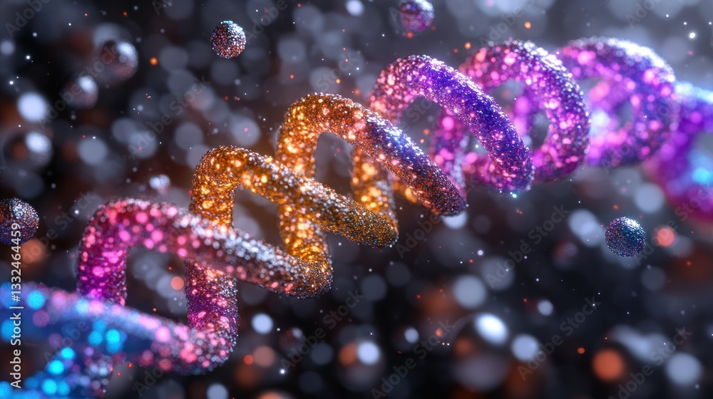 Colorful DNA helix in 3D Colorful DNA helix in 3D