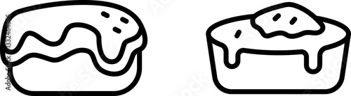 "Swirled Marble Cake Icon – Elegant Two-Tone Dessert Symbol in Vector Style"