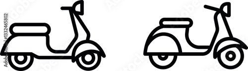 "Minimalist Moped Icon – Stylish and Compact Scooter Symbol in Vector Design"