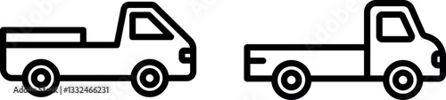 "Minimalist Pickup Truck Icon – Sleek and Versatile Vehicle Symbol in Vector Style"