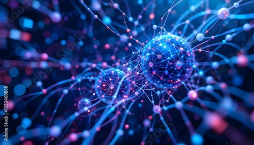 abstract blue background with sparkles. Ai generated image