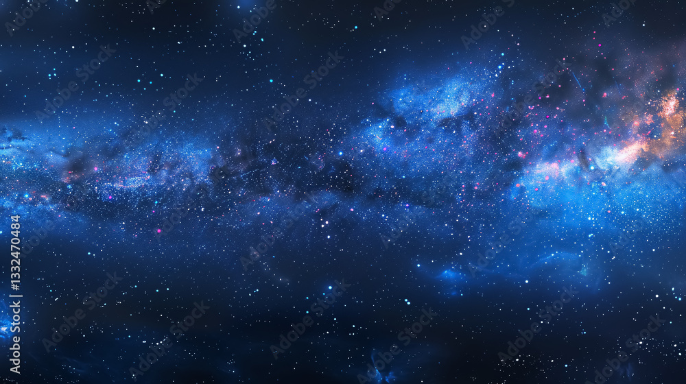 Fototapeta premium Panorama of the Milky Way galaxy with stars and space dust in the universe.
