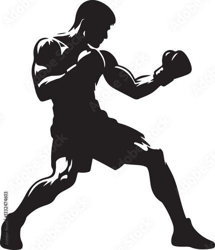 silhouette of a boxer