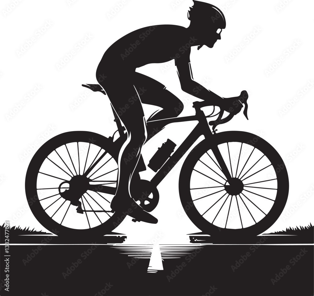 Fototapeta premium cyclist silhouette vector