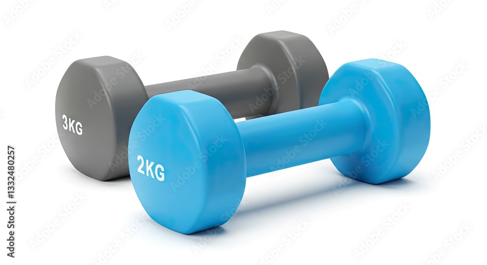 Two Dumbbells of Different Weights for Fitness and Strength Training Two Dumbbells of Different Weights for Fitness and Strength Training