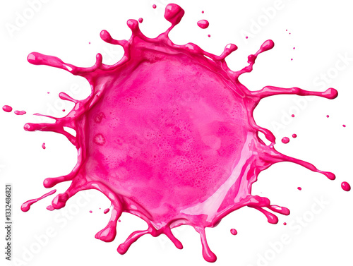 Pink splash liquid paint makes dynamic feeling, full of energy and vibrant