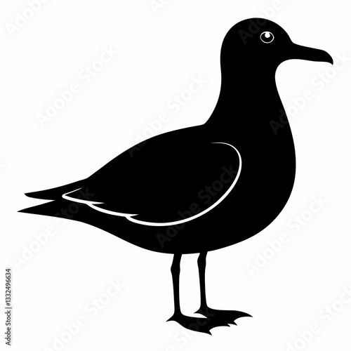 Elegant Seagull Silhouette Clipart
